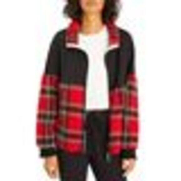 Sanctuary Sherpa Zip Up Jacket In Jasper Plaid - S - Picture 3 of 3